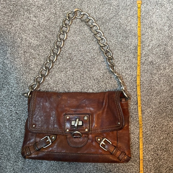 Juicy Couture Leather Handbag Thick Silver Chain Strap - Picture 15 of 15